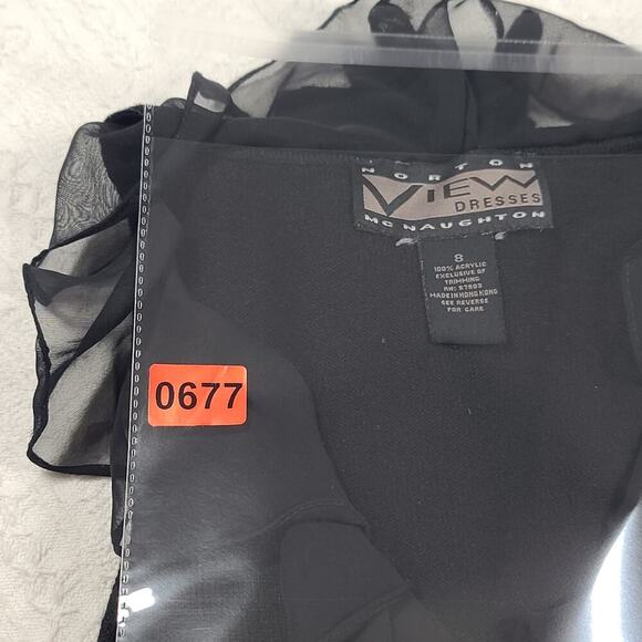 Norton Mc Naughton black vintage sweater sheer ruffle neckline Goth fairy grunge - Picture 7 of 7